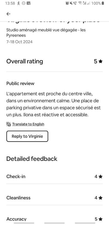 une capture d’écran d’un téléphone portable dans l'établissement Peace and Quiet Mediterranean Wellbeing Bien-etre en Paix et calm, à Narbonne