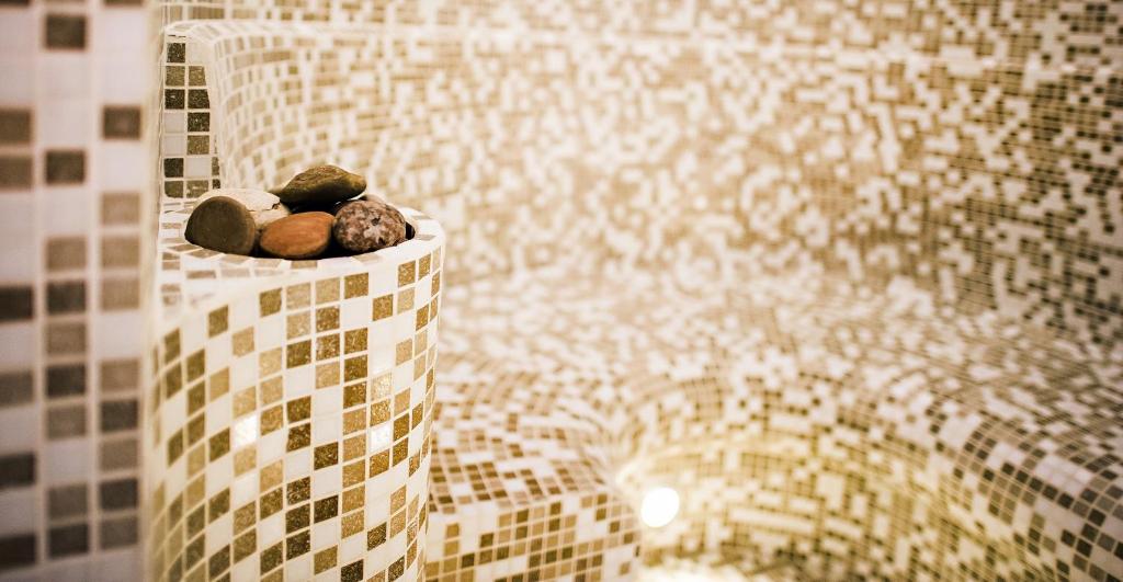 Koupelna v ubytování Hotel Porto