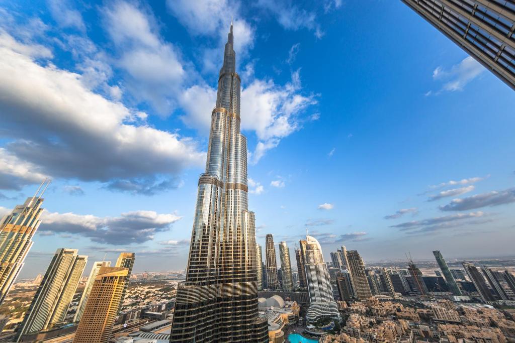 Nespecifikovaný výhled na destinaci Dubaj nebo výhled na město při pohledu z apartmánu