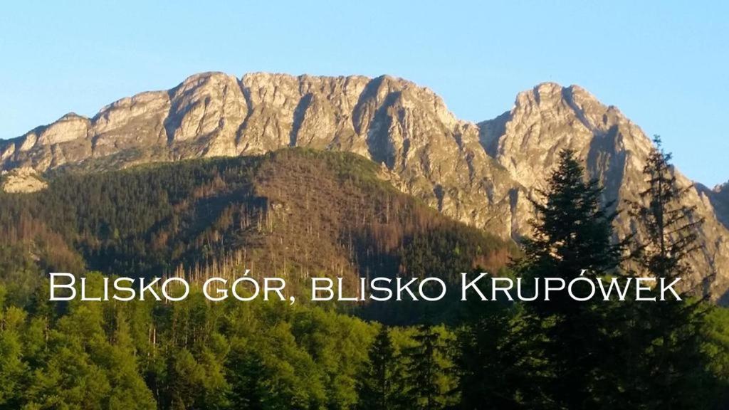 a mountain with the words blisso con blitzo kruitsch w obiekcie Willa Otulina pod Giewontem w Zakopanem