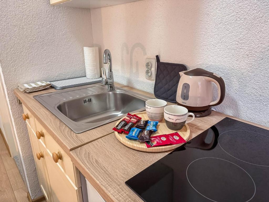 Kuchyň nebo kuchyňský kout v ubytování Apartments Seyda