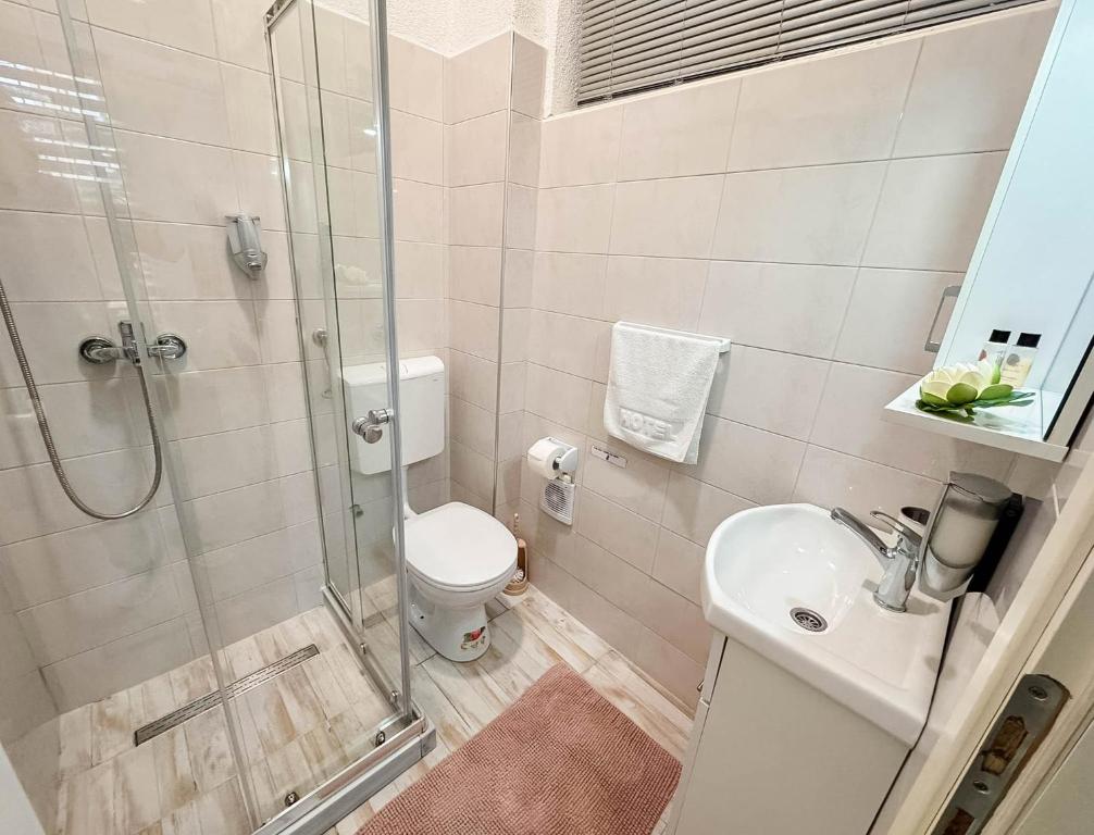 Koupelna v ubytování Apartments Seyda