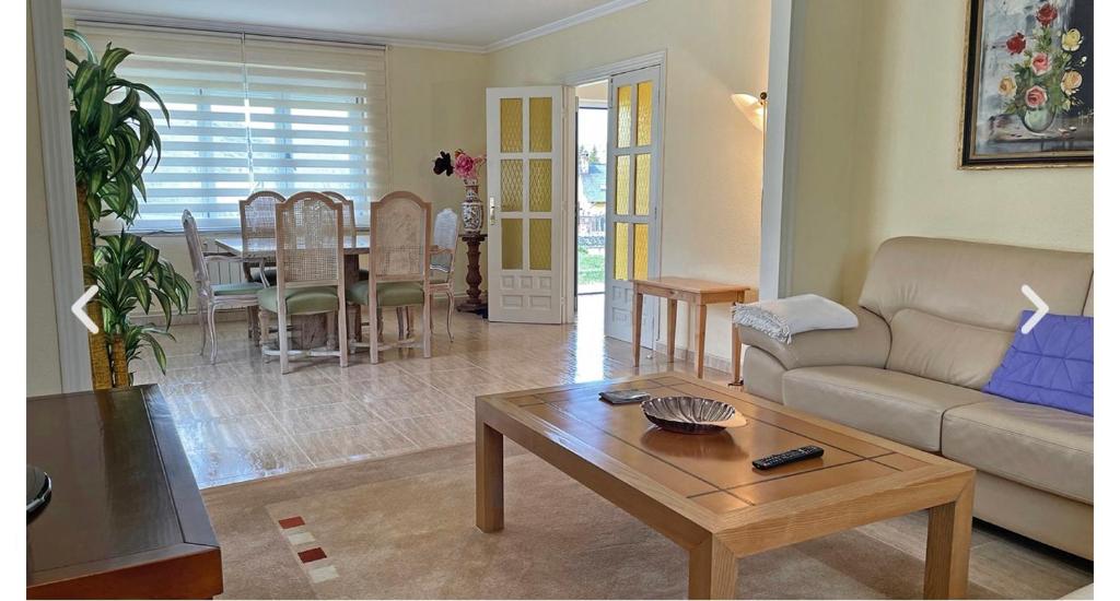 ein Wohnzimmer mit einer Couch und einem Couchtisch in der Unterkunft La Lama in San Emiliano