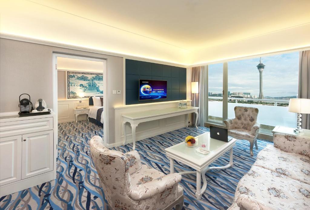 TV a/nebo společenská místnost v ubytování Hotel Riviera Macau