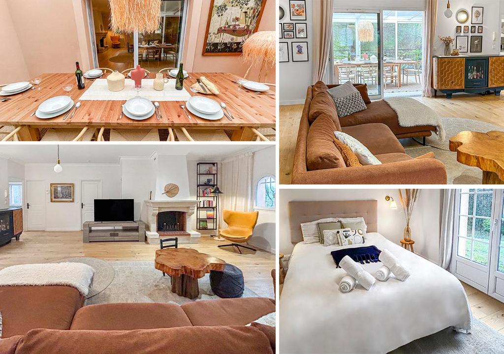 Ein Sitzbereich in der Unterkunft Grande maison chaleureuse à Bouliac