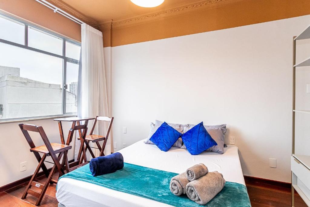 Botafogo, 4 Hóspedes e Vista para o Pão de Açúcar!房間的床