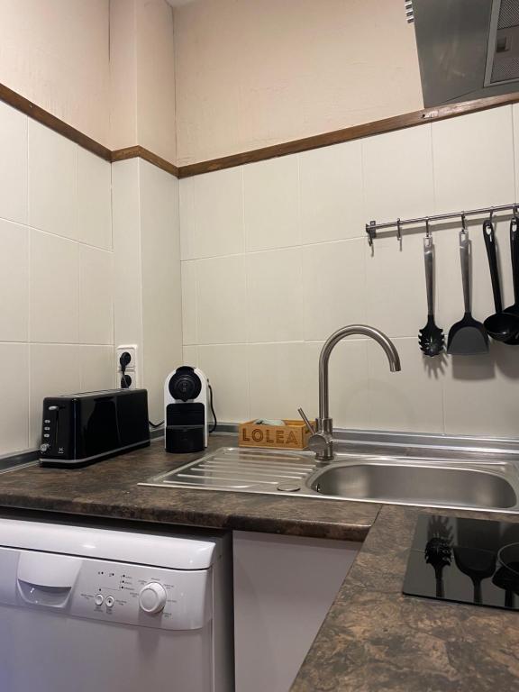 Kuchyň nebo kuchyňský kout v ubytování Apartament a Ger