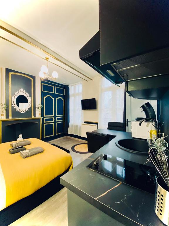 TV a/nebo společenská místnost v ubytování Studio Royal Saint-Omer Centre