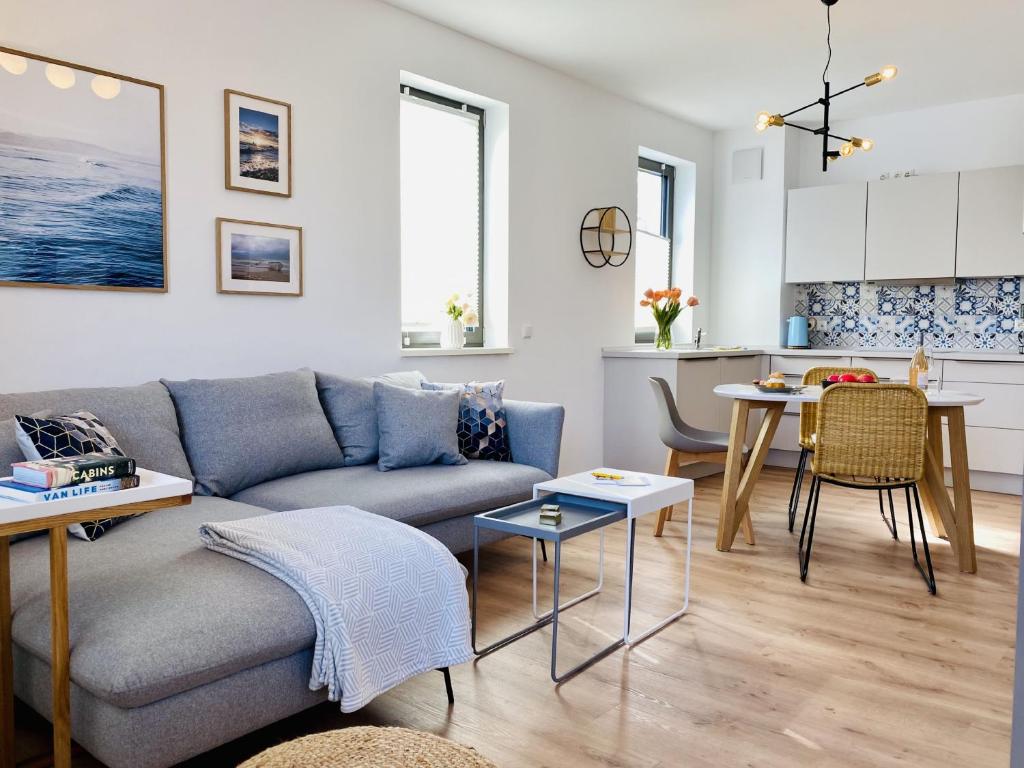 Χώρος καθιστικού στο Ferienwohnung Meer & Mehr Parkvillen Carlota und Candela Baabe