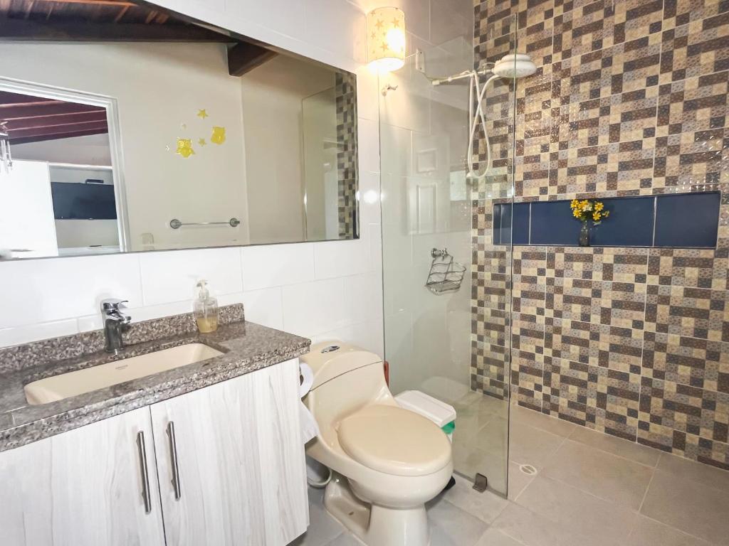 Koupelna v ubytování Las Estrellas Agrohotel