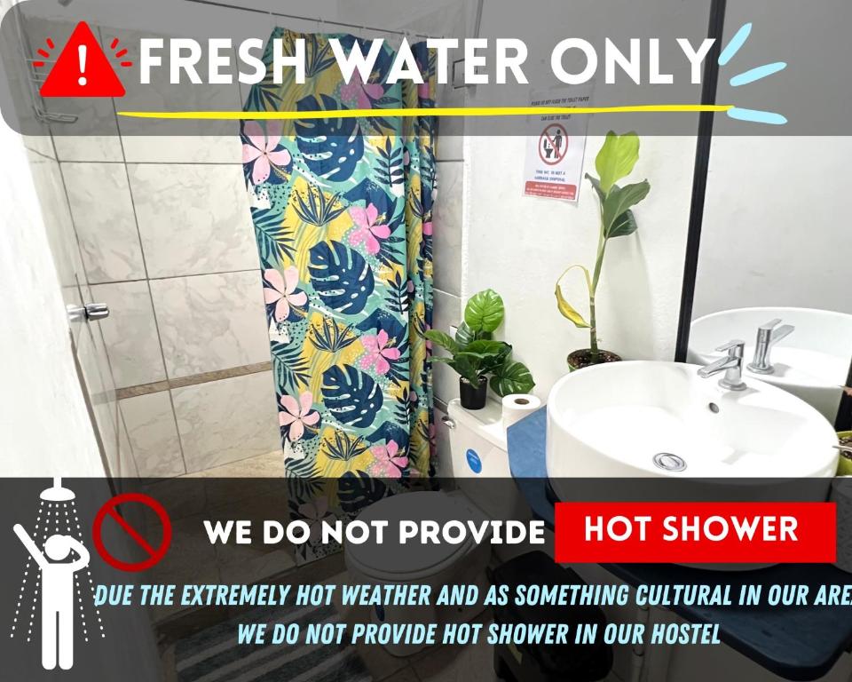 Koupelna v ubytování Passifloras Hostel