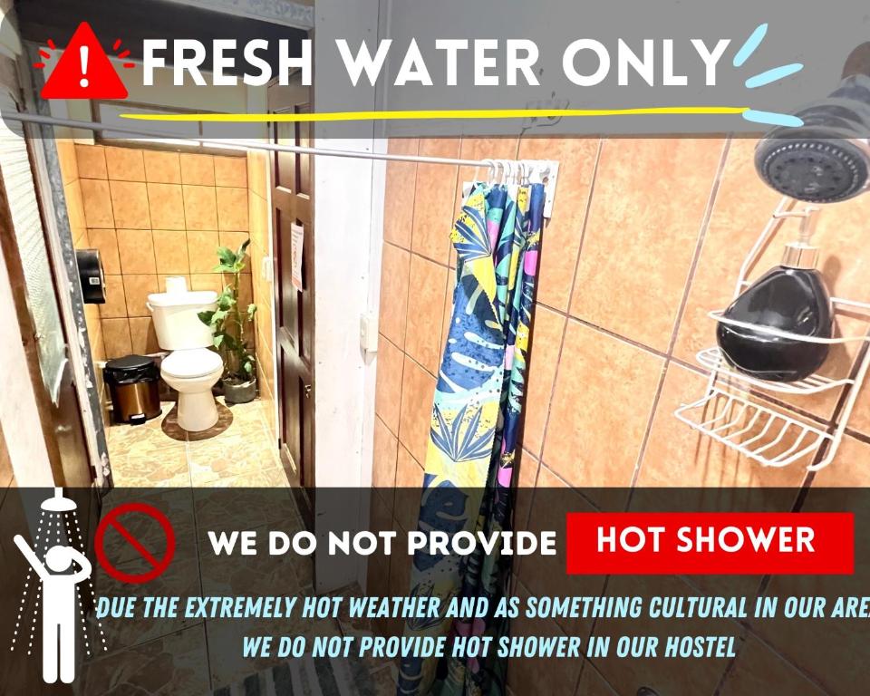Koupelna v ubytování Passifloras Hostel