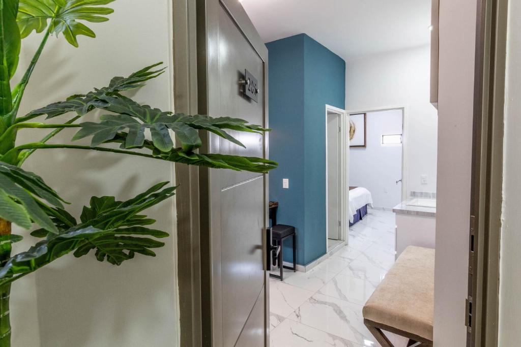 Koupelna v ubytování Exclusiva suite en el centro de Zapotlanejo 205