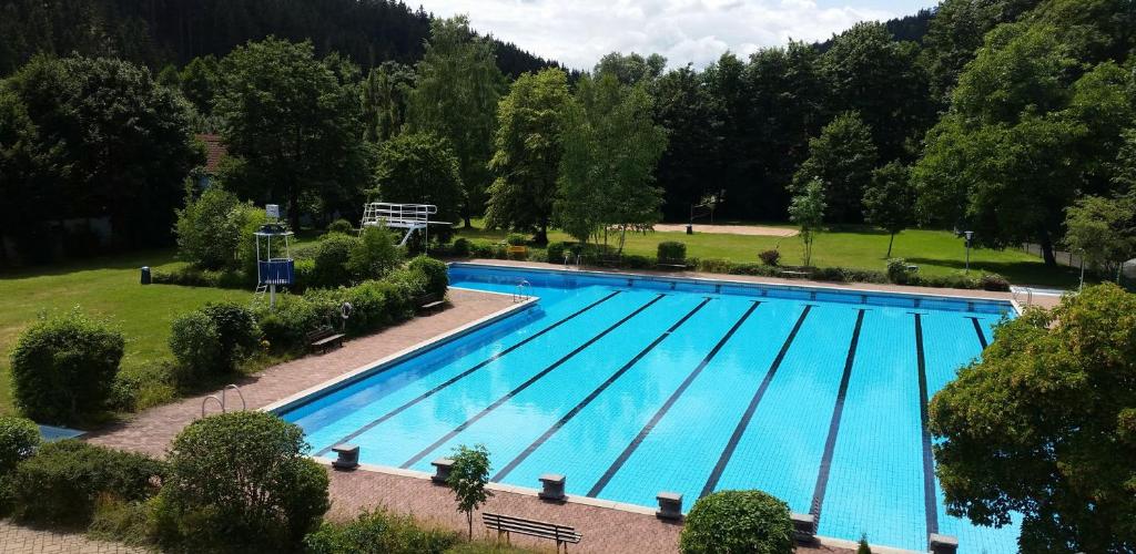Bazén v ubytování WAGNERS Hotel im Frankenwald nebo v jeho okolí