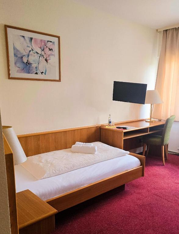 TV a/nebo společenská místnost v ubytování Hotel zur Moselbrücke