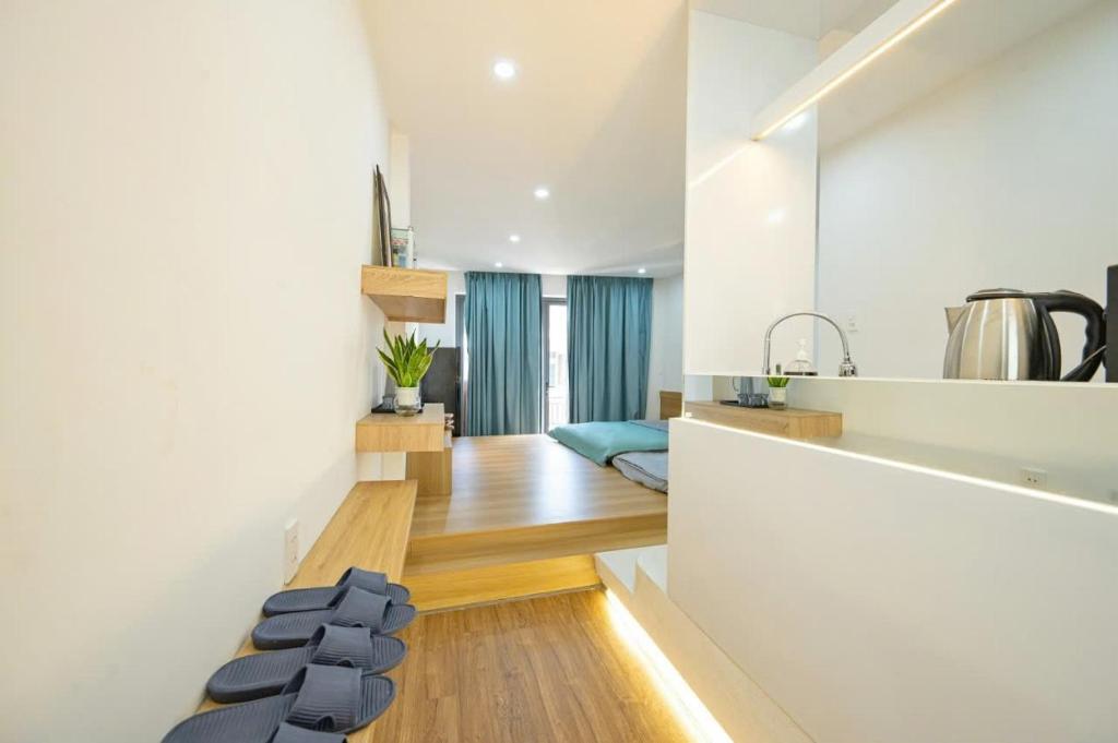 Kuchyň nebo kuchyňský kout v ubytování Q Hotel & Apartment Da Nang