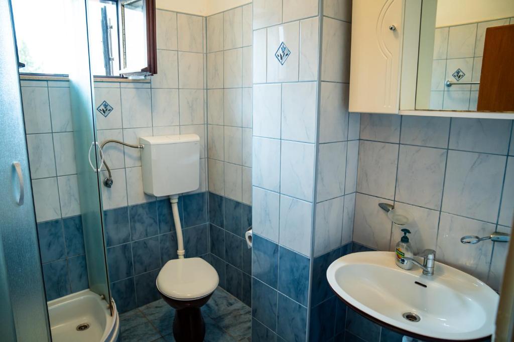 a bathroom with a toilet and a sink at Guest House Cesic in Dubrovnik