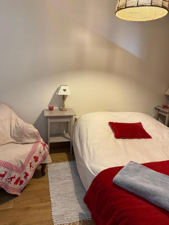 Postel nebo postele na pokoji v ubytování Chalet avec Spa Magnifique vue