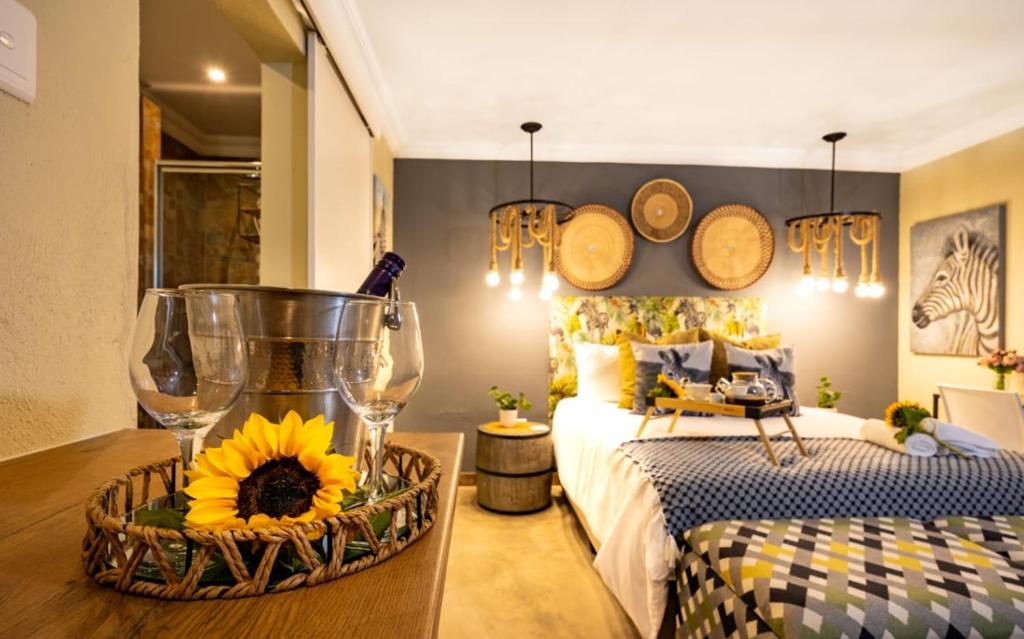 Rúm í herbergi á Zabini Lodge and Game Drives