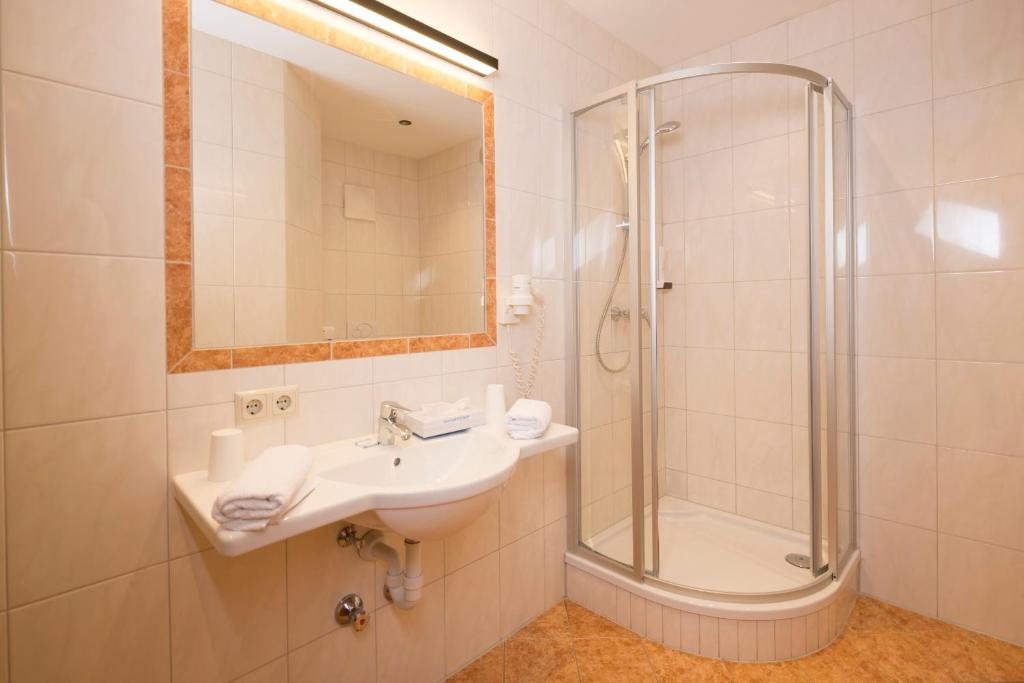 Koupelna v ubytování Gasthaus Jakober