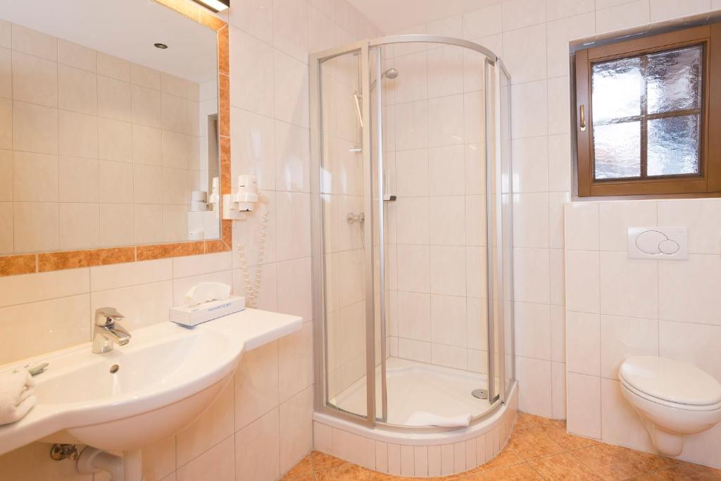 Koupelna v ubytování Gasthaus Jakober