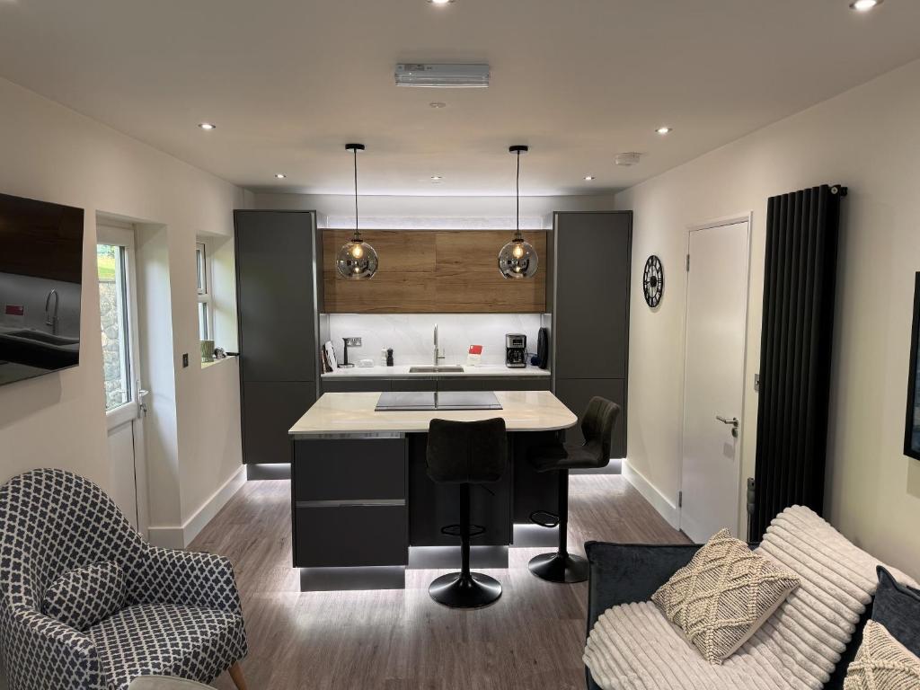 Kuchyň nebo kuchyňský kout v ubytování Field Apartment