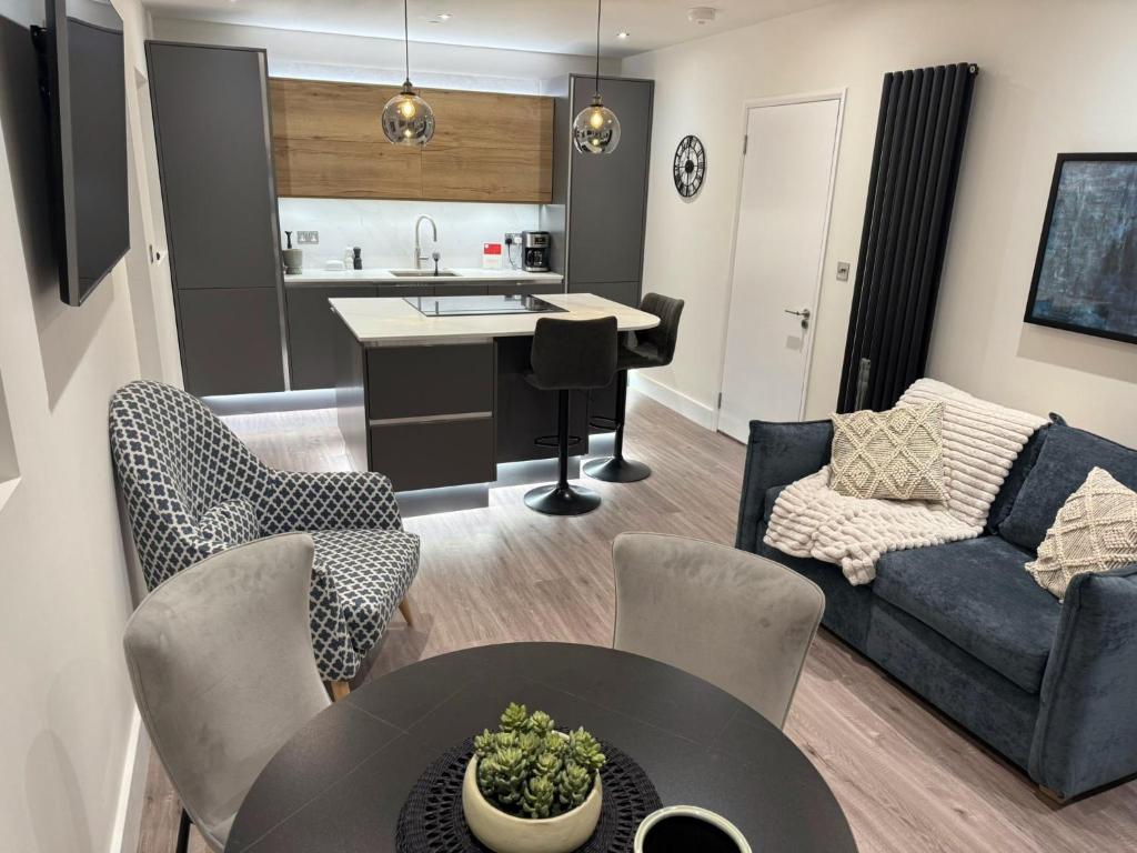 Kuchyň nebo kuchyňský kout v ubytování Field Apartment
