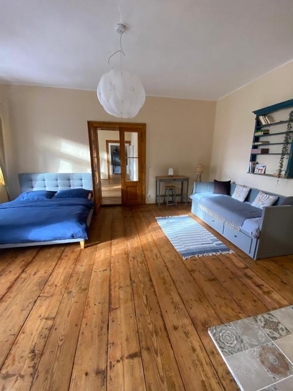 Postel nebo postele na pokoji v ubytování Apartmány v pivovaru