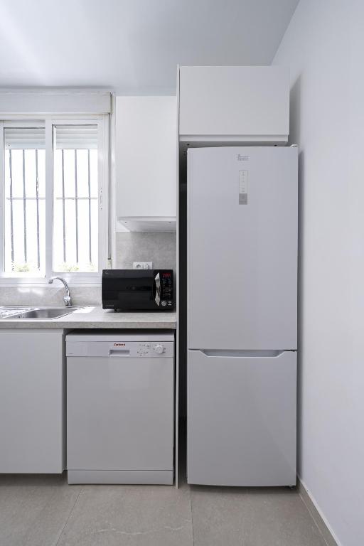 Kuchyň nebo kuchyňský kout v ubytování Madrid Centric Suites