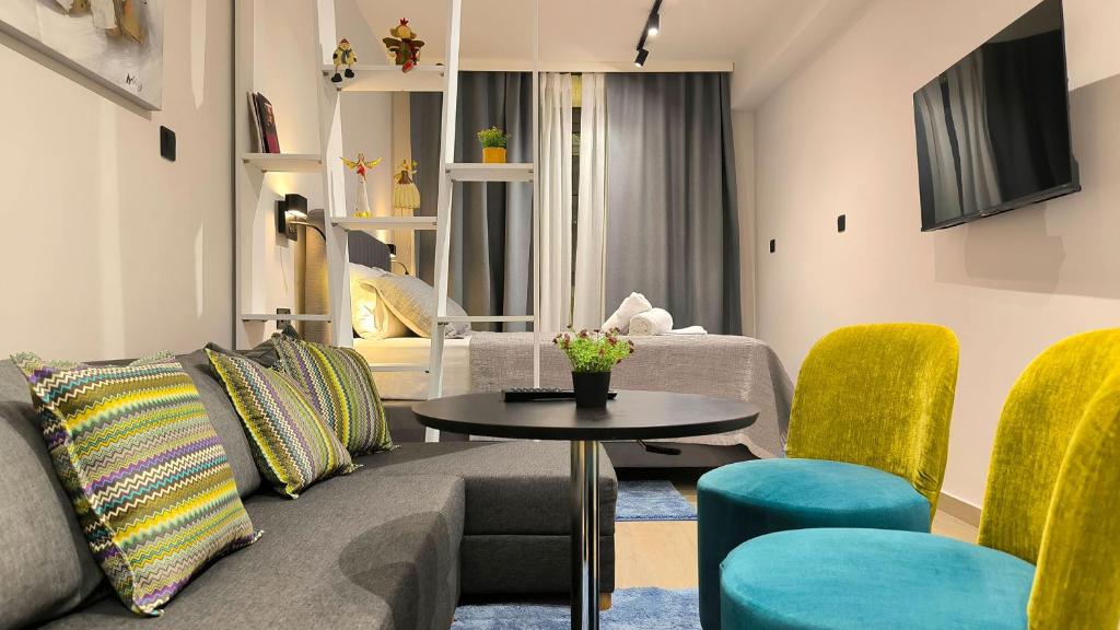 Posezení v ubytování Dk Luxury Studio Xanthi