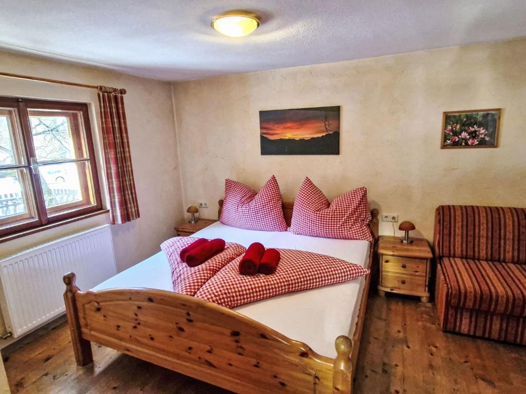 A bed or beds in a room at Apartment Haflingerhof Almrose by Interhome
