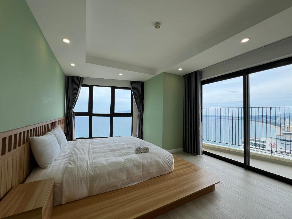 Ένα ή περισσότερα κρεβάτια σε δωμάτιο στο Gold Coast Apartment