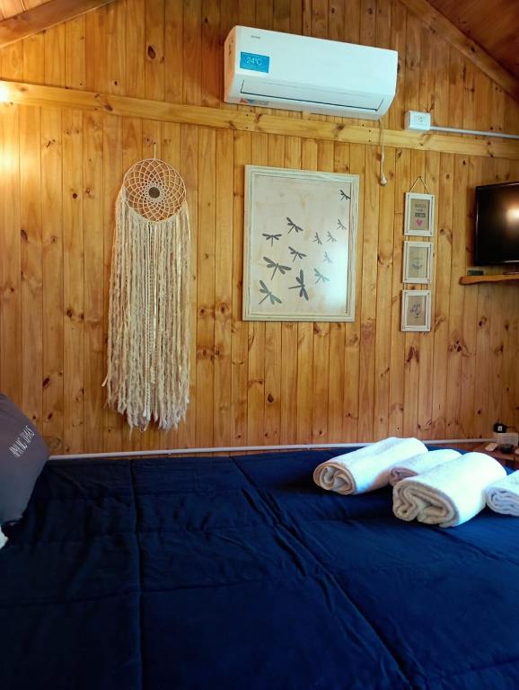 Letto o letti in una camera di Cabañas monoambiente La Generosa LP