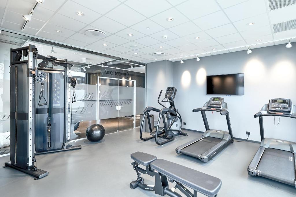 Fitness centrum a/nebo fitness zařízení v ubytování Four Points Flex by Sheraton Aarhus Skejby