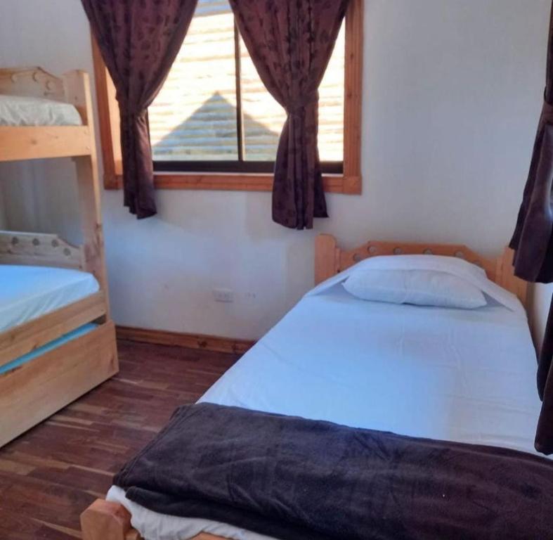 Postel nebo postele na pokoji v ubytování Cabañas La Laguna