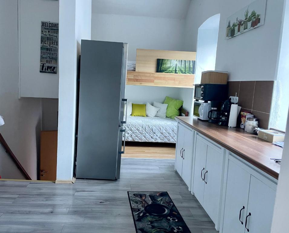 Kuchyň nebo kuchyňský kout v ubytování Apartment zur Brücke