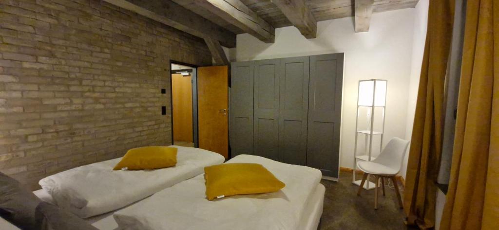 Postel nebo postele na pokoji v ubytování Ferienappartements im Speicherwerk