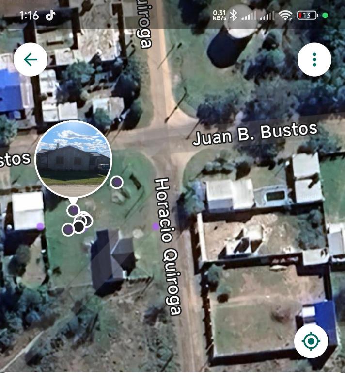 a map of januari b houses with a circle at Las Carolas in Santa María