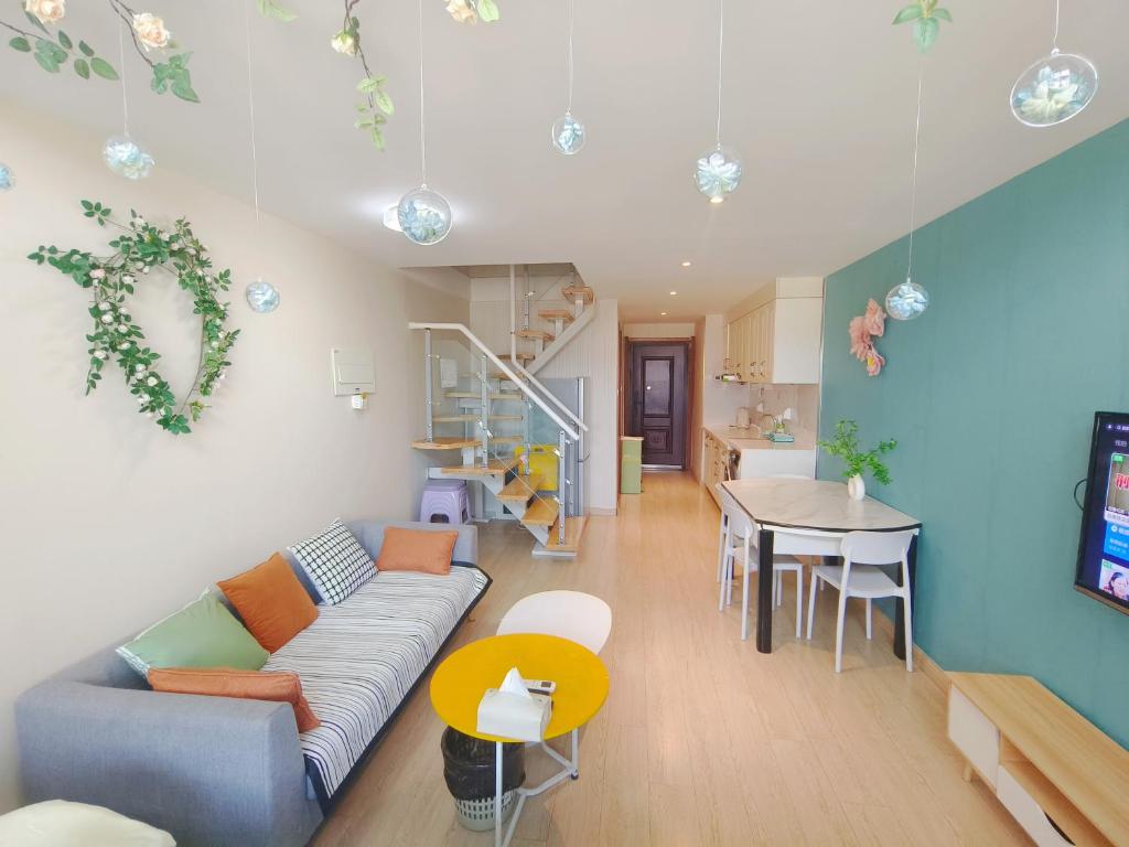 Posezení v ubytování Yu Jing Xuan Boutique Apartment