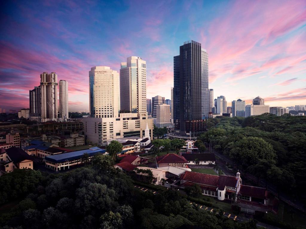Nespecifikovaný výhled na destinaci Johor Bahru nebo výhled na město při pohledu z hotelu