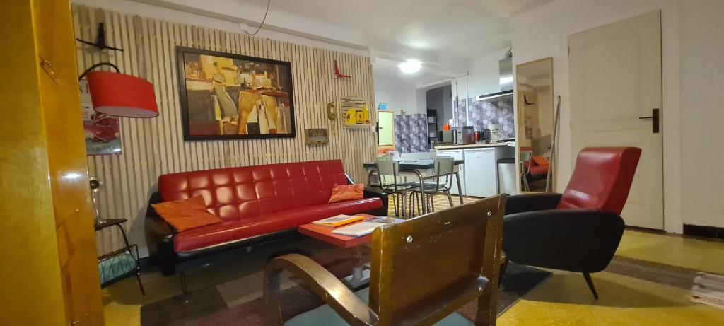 Χώρος καθιστικού στο Vintage in Perpignan