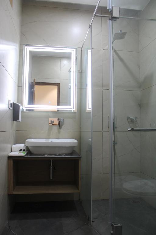 Koupelna v ubytování Hotel k11