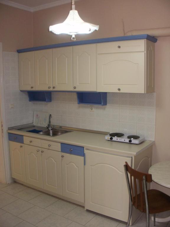 Kuchyň nebo kuchyňský kout v ubytování Triantis Apartments
