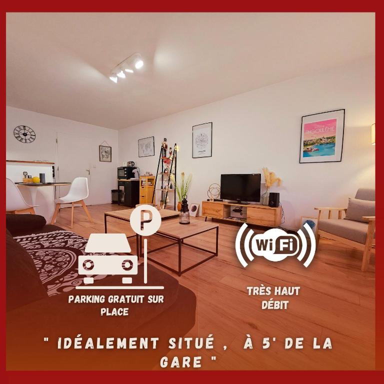 Photo de la galerie de l'établissement Appartement Cosy Proche Gare - Fibre Optique et Parking, à Angoulême