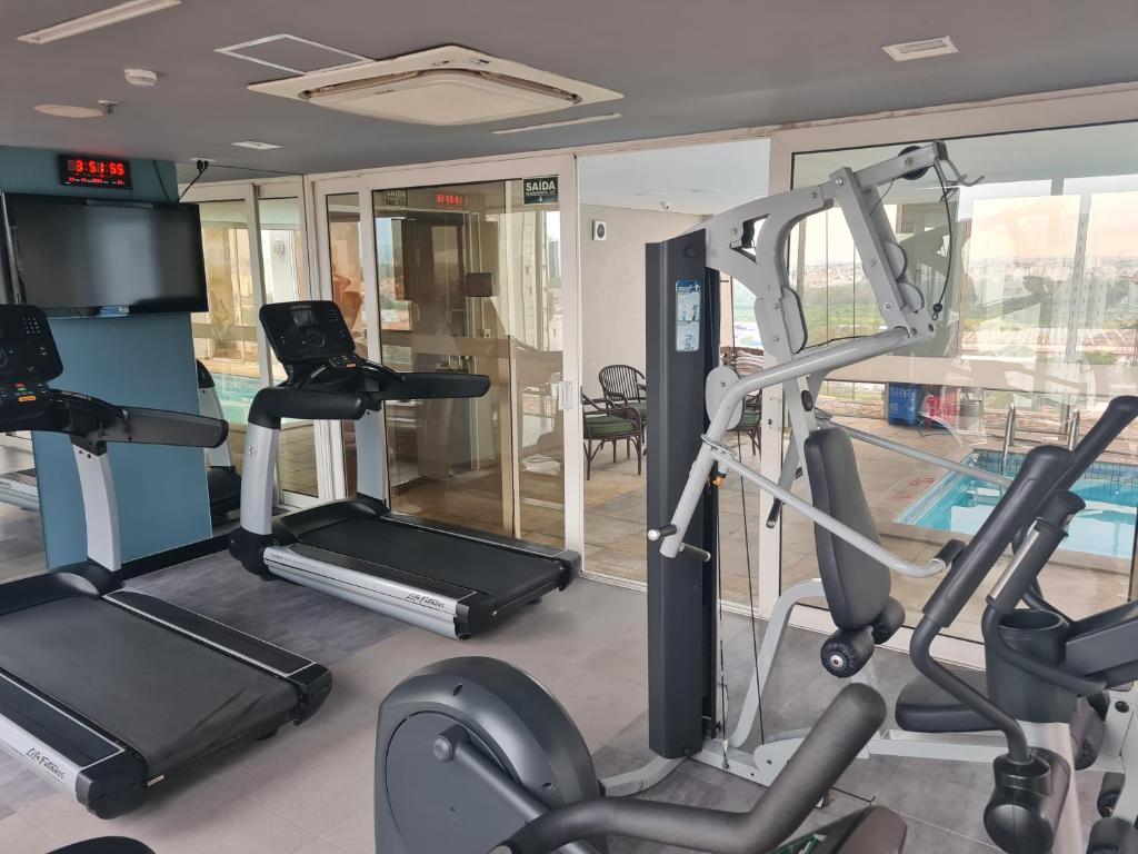 Fitness centrum a/nebo fitness zařízení v ubytování Flat Hotel Guarulhos Aeroporto GRU