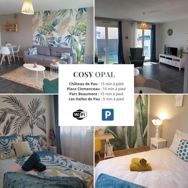 Łóżko lub łóżka w pokoju w obiekcie Cosy Opal 2CH - Terrasse & Stationnement gratuit