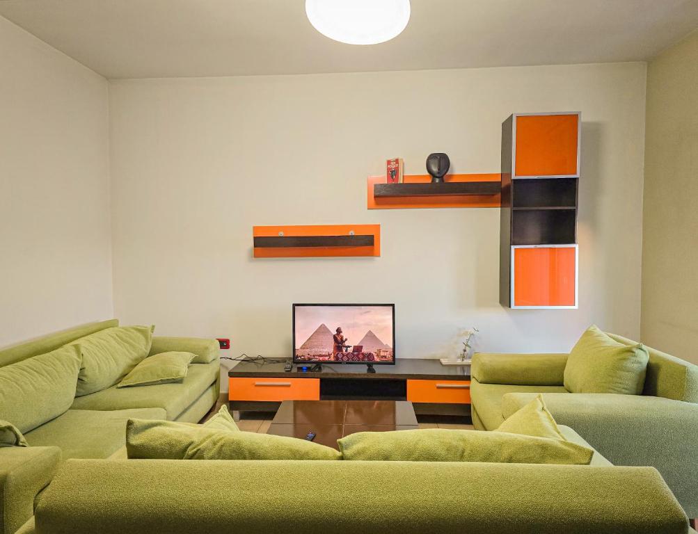 Posezení v ubytování Skyline Apartments Tirana