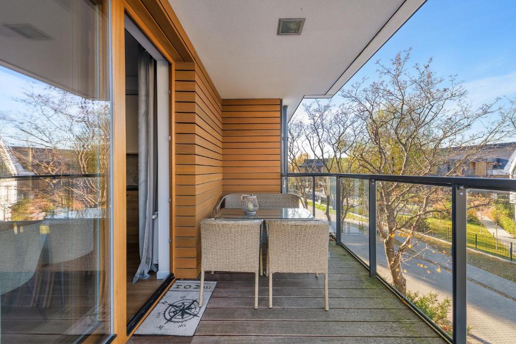 Balkón alebo terasa v ubytovaní Amber Baltic Apartment
