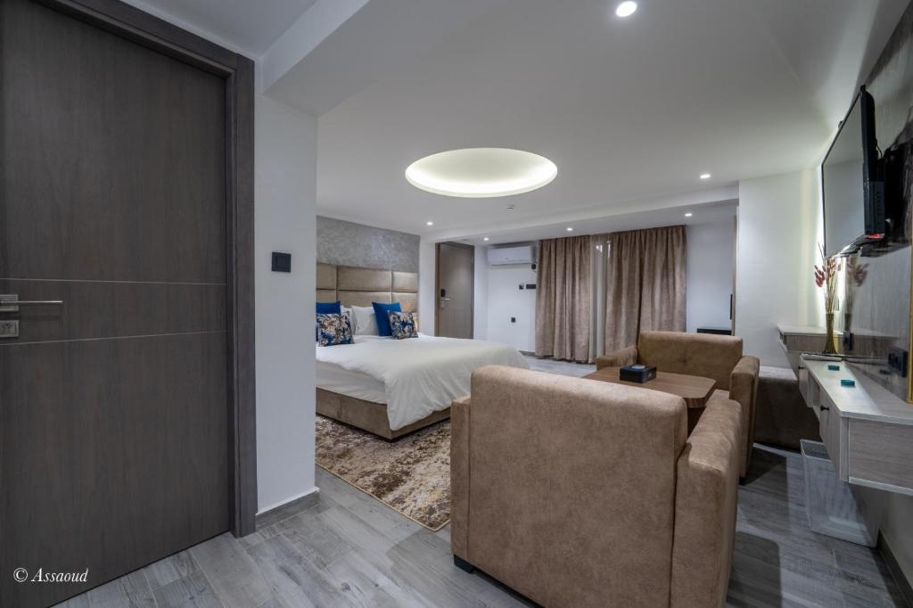 Postel nebo postele na pokoji v ubytování Luxury Chaouen