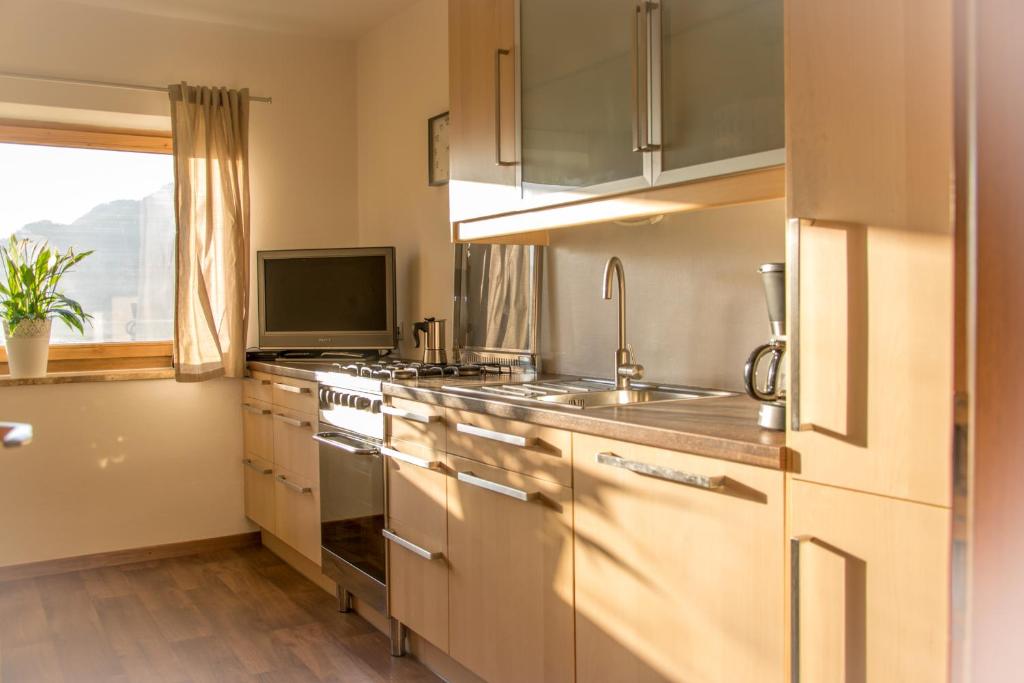 Kuchyň nebo kuchyňský kout v ubytování Partschillerhof